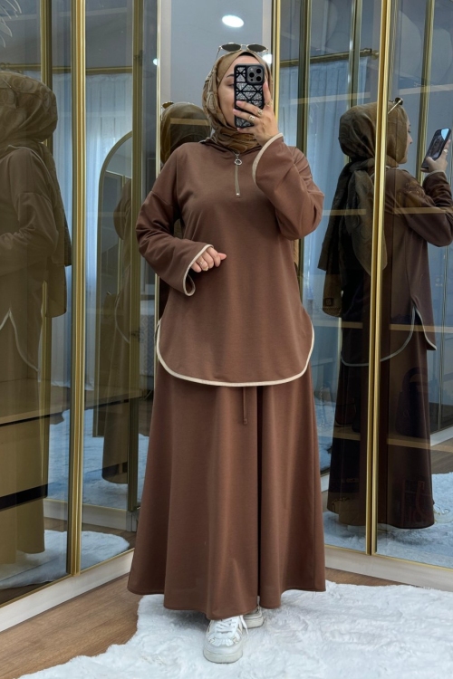 Prime Etekli Takım Kahverengi