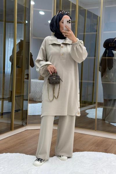 Çıt çıt detaylı oysho takım Bej