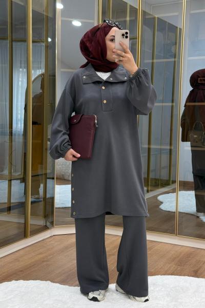 Çıt çıt detaylı oysho takım Füme