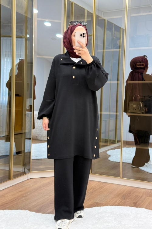 Çıt çıt detaylı oysho takım Siyah