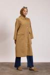Çıtçıtlı Detaylı Parka Trençkot Camel