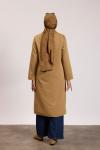 Çıtçıtlı Detaylı Parka Trençkot Camel
