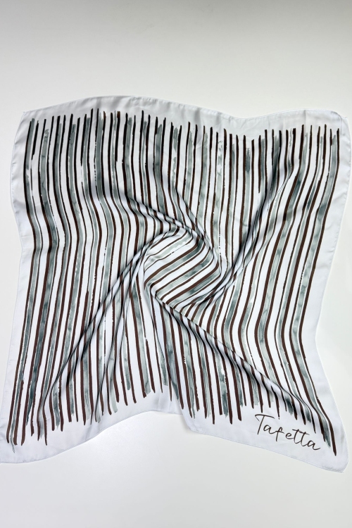 Çizgi Fular kahverengi-yeşil