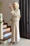 File Payet Etekli Takım Bej