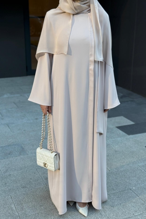 Fular Bağlamalı Abaya TAŞ