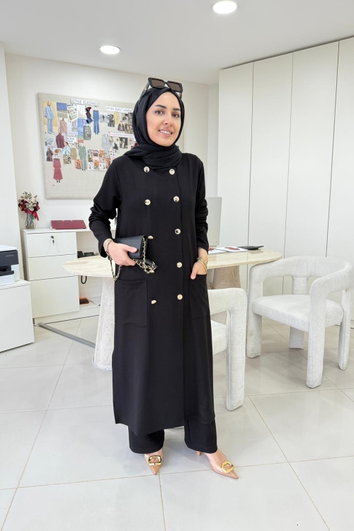 Gold Düğmeli Oysho Takım Siyah