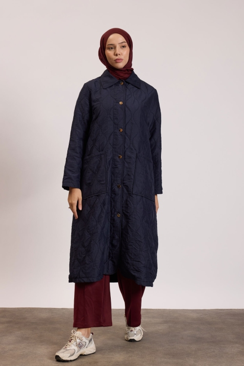 Kapitone Astarlı Mont Lacivert