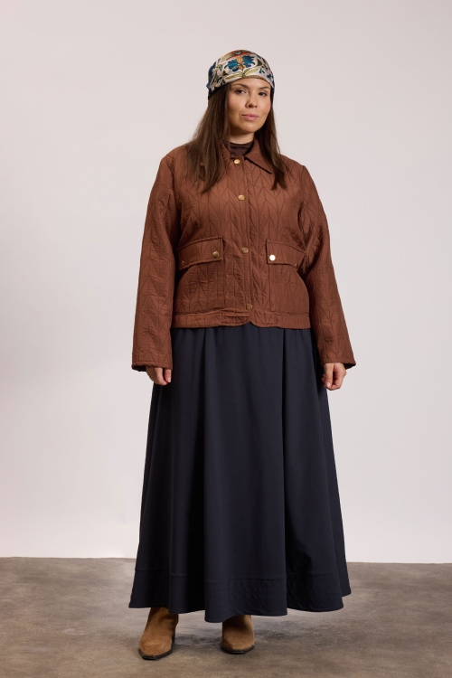 Kısa Kapitone Ceket Kahverengi