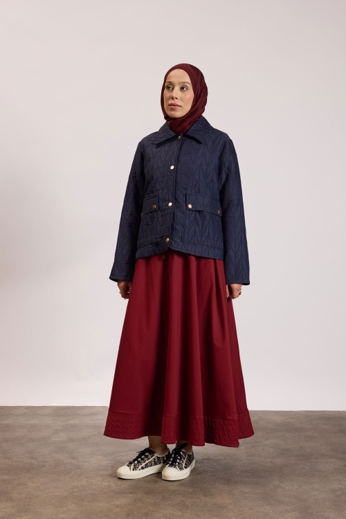 Kısa Kapitone Ceket Lacivert