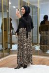 Leopar Desen  Tilda Elbise Siyah