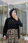 Leopar Desen  Tilda Elbise Siyah