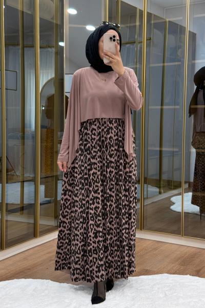 Leopar Desen  Tilda Elbise Vizon