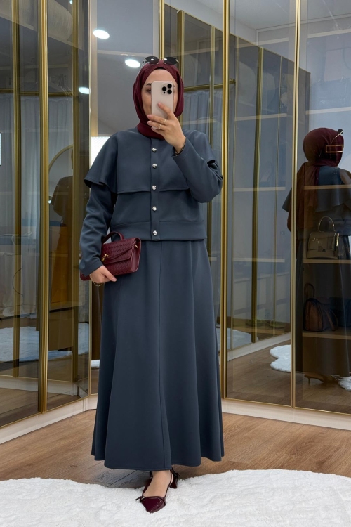 Pelerinli Scuba Etekli Takım  Füme