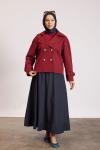 Reglan kol Kısa Trençkot Bordo
