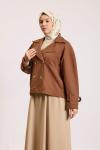 Reglan kol Kısa Trençkot Camel