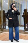 SÜET BLAZER CEKET Siyah