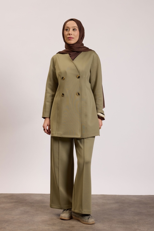 Scuba Ceketli Takım Haki