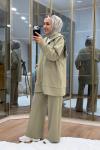 Taşlı Scuba Pantolon Takım Haki