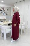 Uzun Kapüşonlu İkiiplik Takım Bordo
