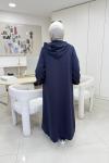 Uzun Kapüşonlu İkiiplik Takım Lacivert