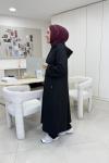 Uzun Kapüşonlu İkiiplik Takım Siyah