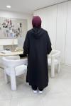 Uzun Kapüşonlu İkiiplik Takım Siyah