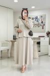Yandan Büzgülü Oysho Etekli Takım Bej