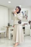 Yandan Büzgülü Oysho Etekli Takım Bej