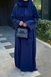 Fular Bağlamalı Abaya  LACİVERT