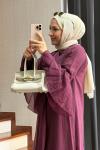 Bağlama Detay Tensel Elbise Bordo