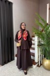 Pileli Etekli Takım  KAHVERENGİ