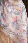 Floral Desen Soft Pamuk Şal  HAKİ