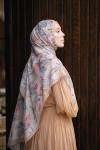 Floral Desen Soft Pamuk Şal  HAKİ