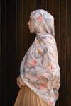 Floral Desen Soft Pamuk Şal  HAKİ