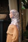 Floral Desen Soft Pamuk Şal Vizon