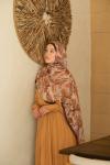 Floral Desen Soft Pamuk Şal  KAHVERENGİ