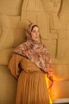 Floral Desen Soft Pamuk Şal  KAHVERENGİ