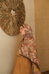 Floral Desen Soft Pamuk Şal  KAHVERENGİ