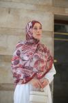 Floral Desen Soft Pamuk Şal Bordo