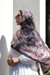 Floral Desen Soft Pamuk Şal SİYAH