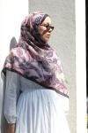Floral Desen Soft Pamuk Şal SİYAH