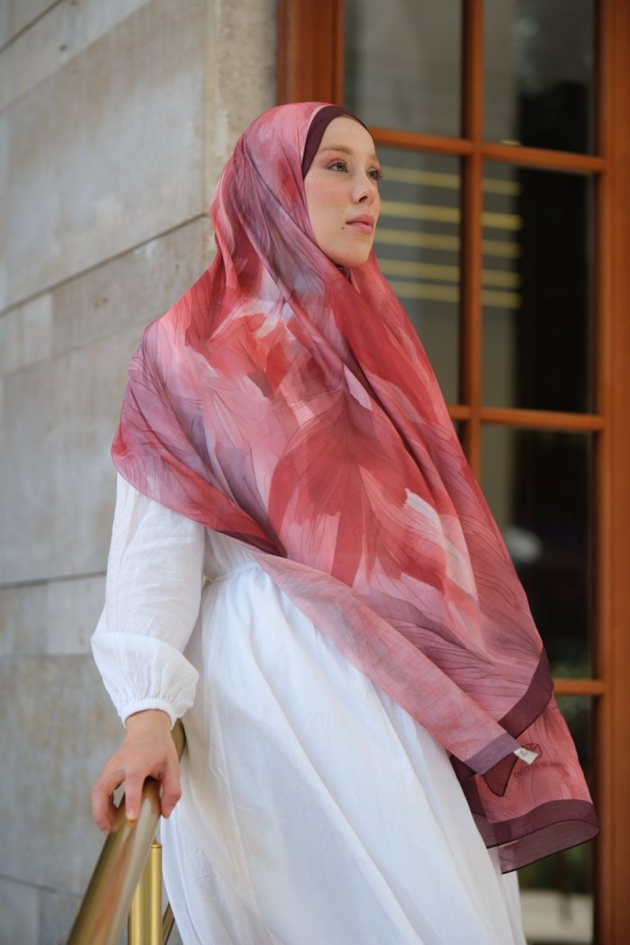 Bloomi Desen Soft Pamuk Şal Bordo