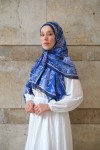 Zaya Desen Soft Pamuk Şal Morcivert