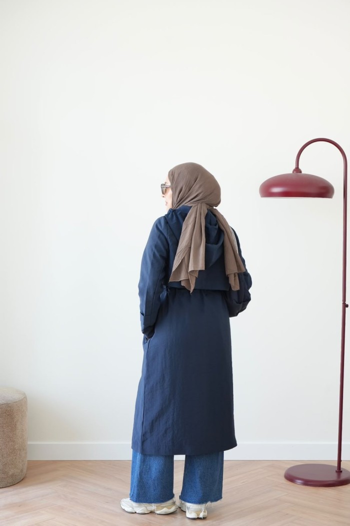 HENNA TRENÇKOT LACİVERT
