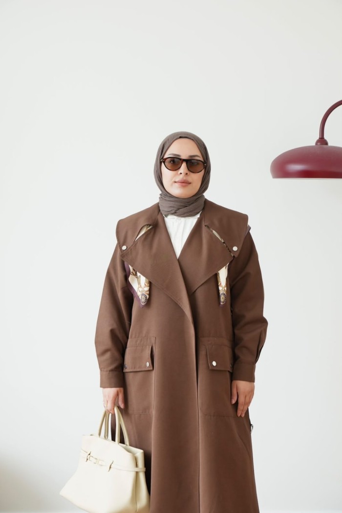 NAREL TRENÇKOT  KAHVERENGİ