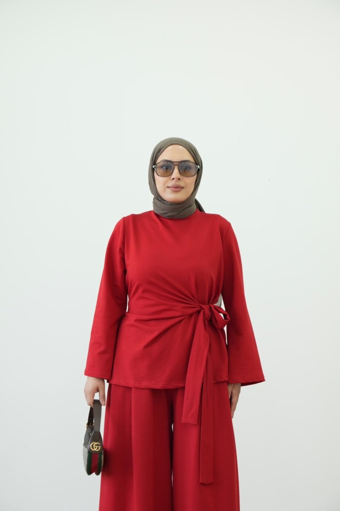 LENİ TAKIM Siyah Kırmızı